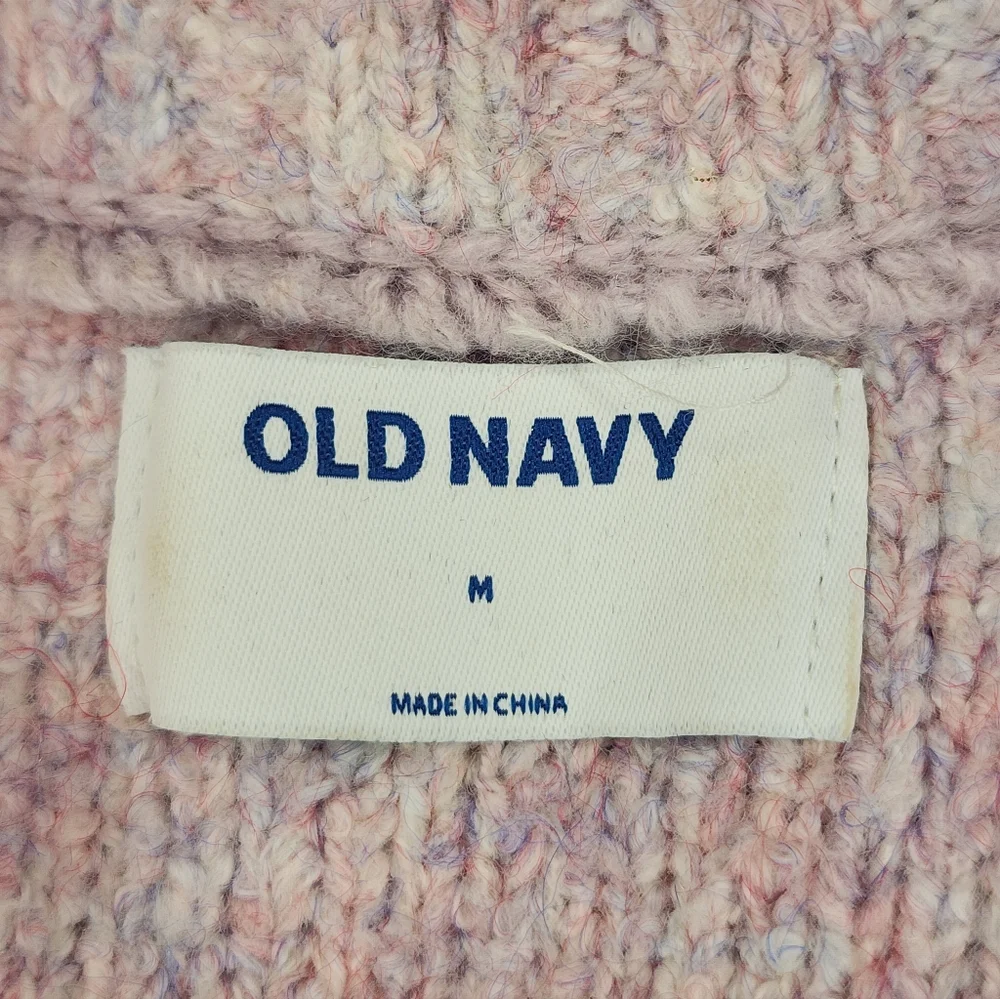 OLD NAVY Oversized pink knit crewneck sweater, size M